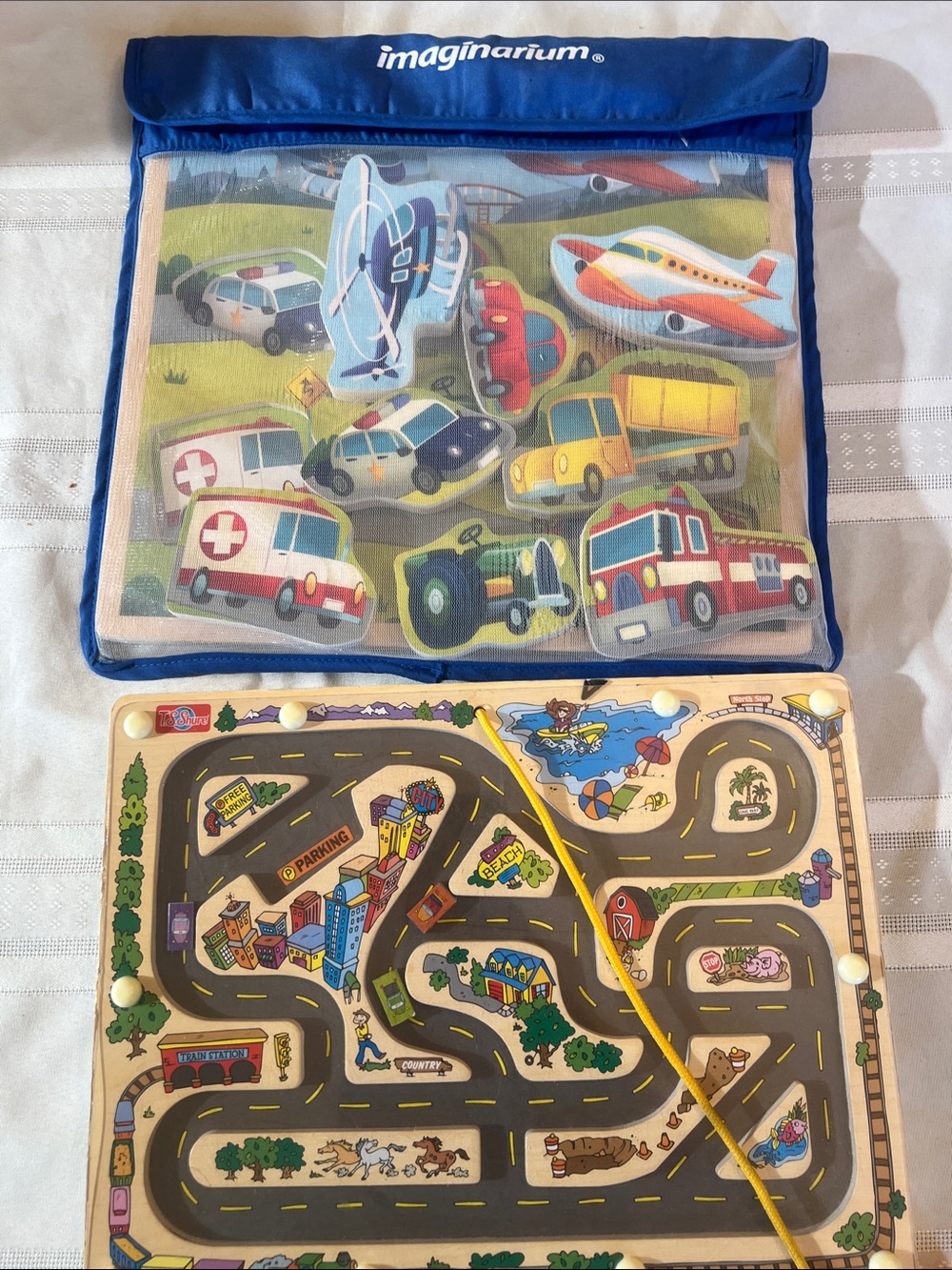Imaginarium Blue Magnetic Transport Play Set with Road Puzzle Mat